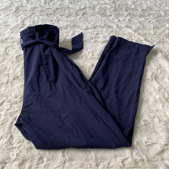 NWOT Lulu's Women's Blue Paper Bag Waist Pants Size Small - Picture 1 of 8